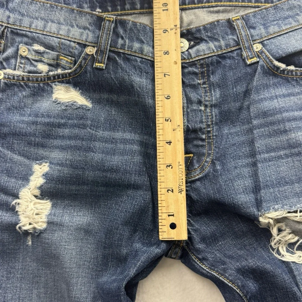 7 For All Mankind Josefina‎ Mid Rise Button Fly Boyfriend Fit Blue Jeans Size 28